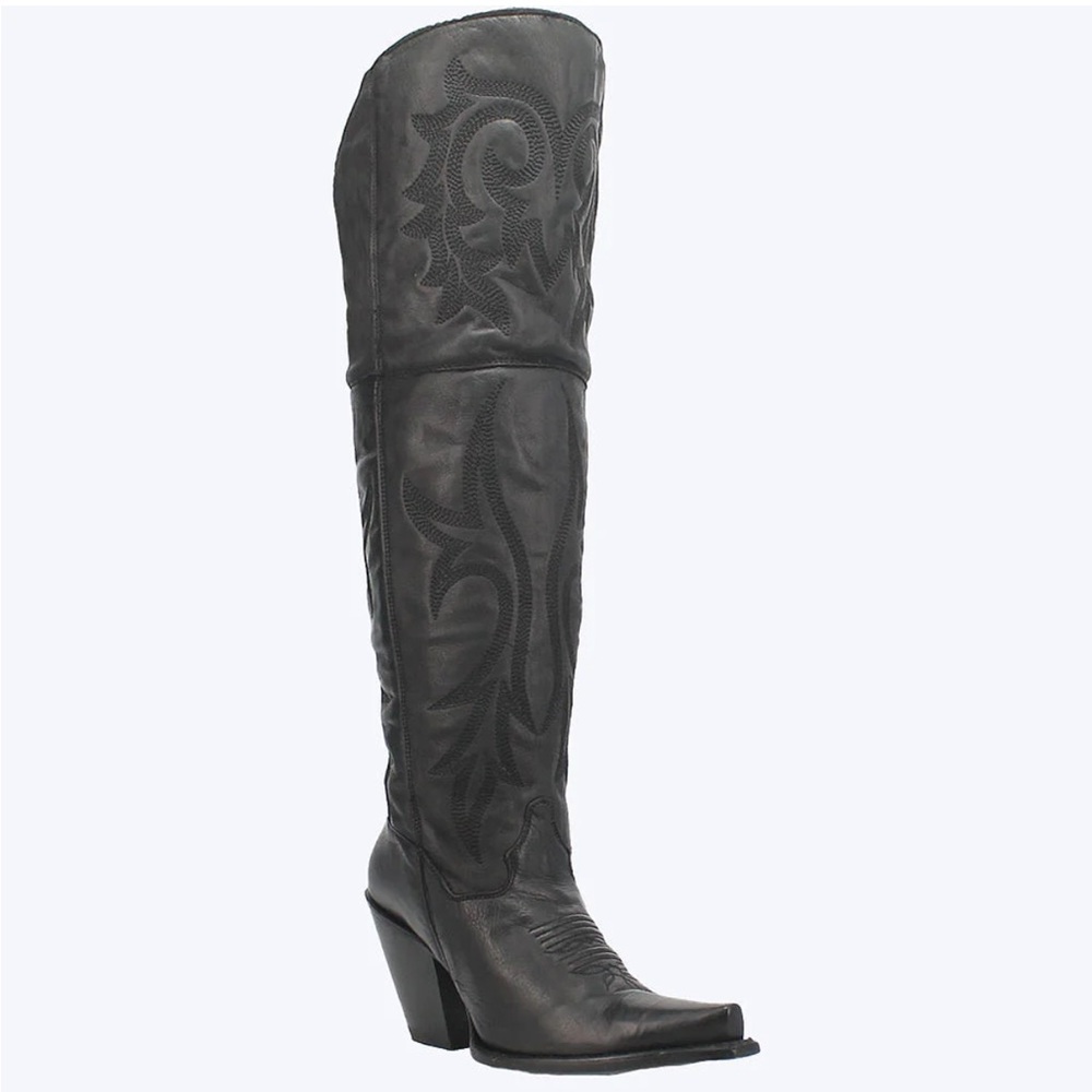DAN POST Knee High JILTED Black Western Boots